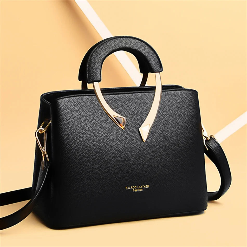 GENUINE  High Quality Pu Leather Casual Tote Luxury Handbags Women Bags Designer Shoulder Crossbody Bags for Women 2025