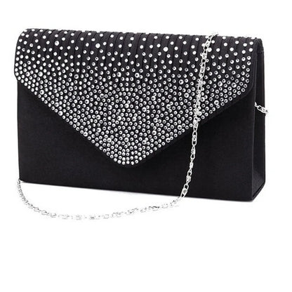 Ladies Satin Clutches Evening Bags Crystal Bling Handbags Wedding Party Purse Envelope Fashion Womens Bags Wallet Clutch Bag Hot