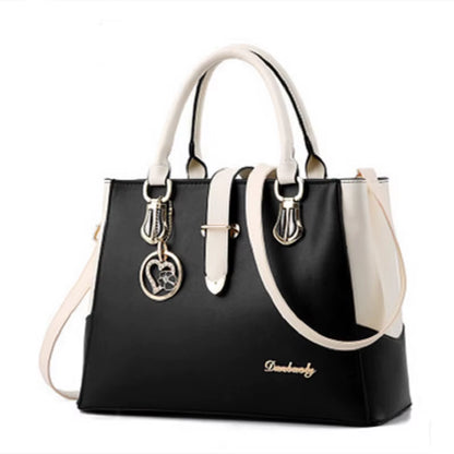 Women Handbag Patchwork Shoulder Messenger Office Work PU Leather Women Bag Ladies Luxury Handbag Vintage Large Shoulder Bag