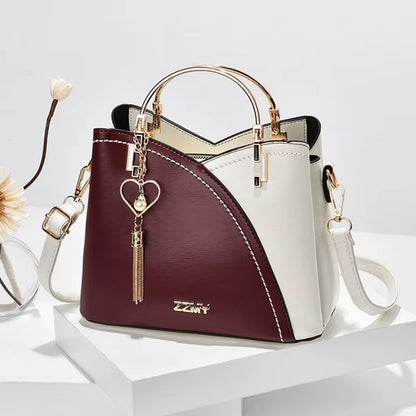 Women Handbag Patchwork Shoulder Messenger Office Work PU Leather Women Bag Ladies Luxury Handbag Vintage Large Shoulder Bag