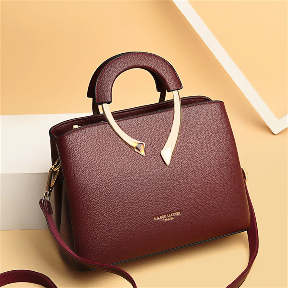 GENUINE  High Quality Pu Leather Casual Tote Luxury Handbags Women Bags Designer Shoulder Crossbody Bags for Women 2025