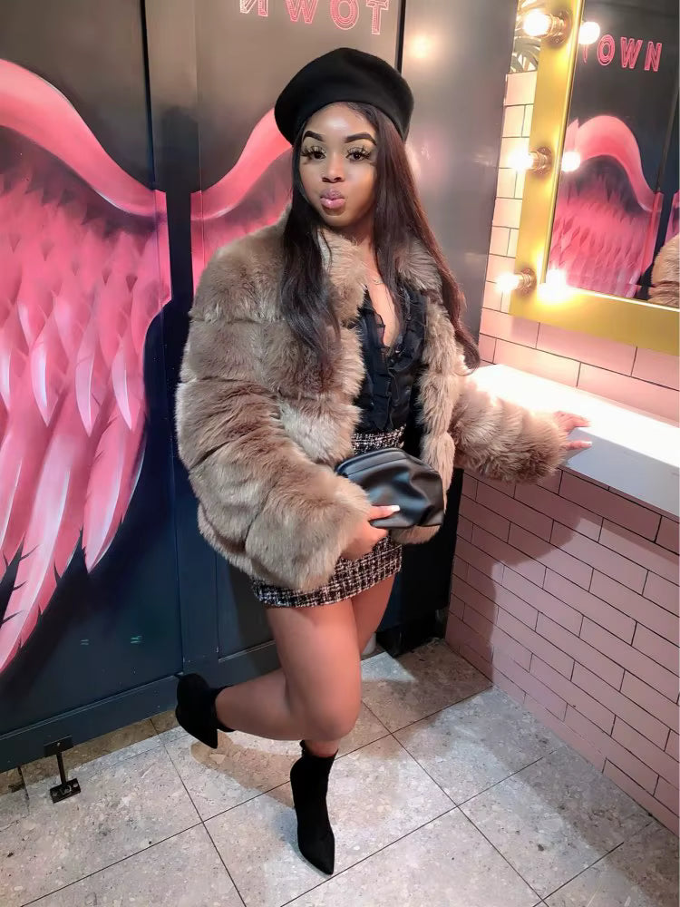 Manteau d’hiver épais pour femme – Fourrure synthétique de luxe